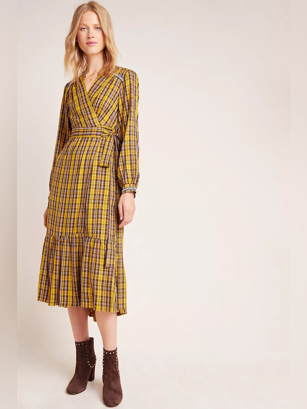 Anthropologie Dalton Wrap Maxi Dress